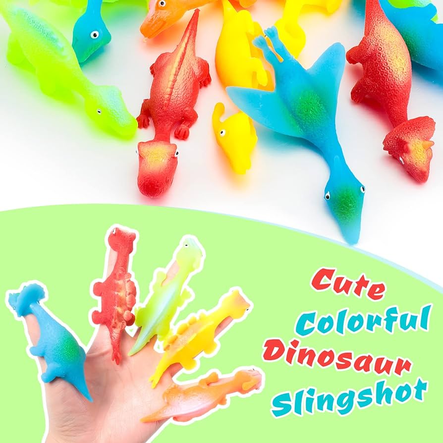 DKDDSSS Lot De 20 Dinosaures à Doigt Slingshot – Jouets Extensibles Volants – Taille 10,6 Cm – Pour Fêtes, Sacs De Surprises, Jeux Intérieur/extérieur