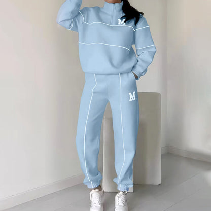 🎁Christmas offer – 50% discount💝Women's Casual Letter M Long Sleeve Two Piece Set(Fabric upgrade-Upgrade without price increase)