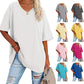 🌷2026 Summer Sale 50% OFF☀️Tankaneo Women's Plus Size V Neck T Shirts Summer Half Sleeve Tees Casual Loose Fit Cotton Tunic Top