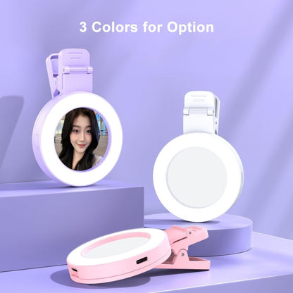 🔥Summer Hot Sale 49% OFF🔥Clip-on Selfie Ring Light with Three Colors Lights & Mirror