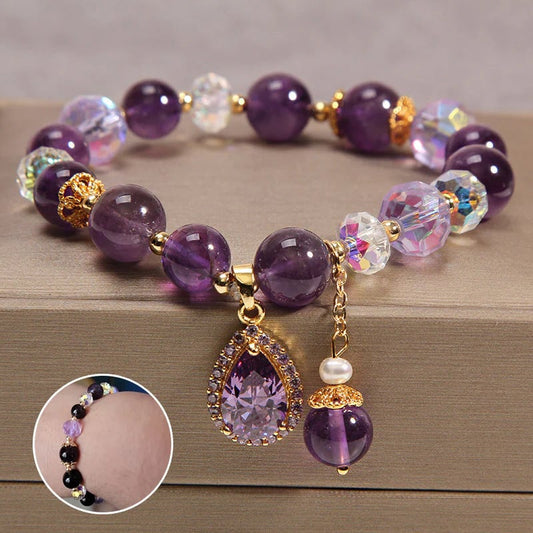 🎁PERFECT GIFT FOR LOVE💞- Natural Amethyst Water Drop Bracelet