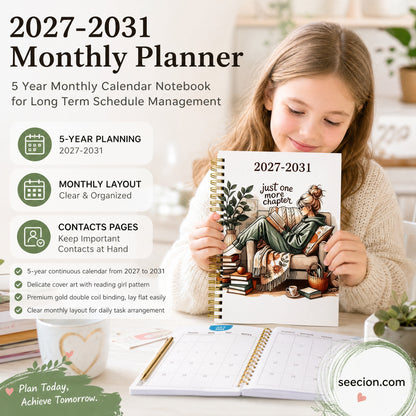 📚 2027–2031 5-Year Planner | Long-Term Monthly Organizer & Goal Planning Log Book for Work, School & Everyday Life2