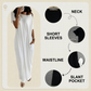 💃Last Day Special Discount❤️Women's Summer Casual Loose Solid Color Short-Sleeve Long Dress