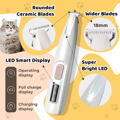 🔥HOT SALE 49% OFF🔥Waterproof Rechargeable Pet Shaver with LED Light (Common to cats and dogs)