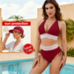 👙 Summer Hot Sale 60% OFF💥👙High Waisted Tummy Control Color Block Bikini Sets With Free Hat