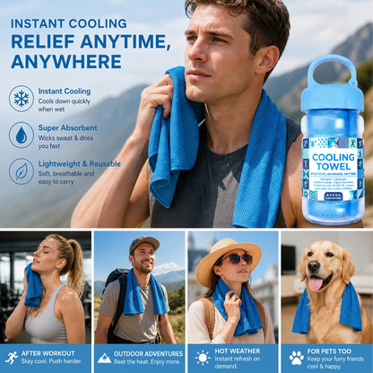 🔥Summer Hot Sale - BUY 1 GET 1 FREE⚡50K+ SOLD!❄️Cold Sweat Towel You Can Use Anywhere, Anytime! Reusable Soft Absorbent Cooling Portable4