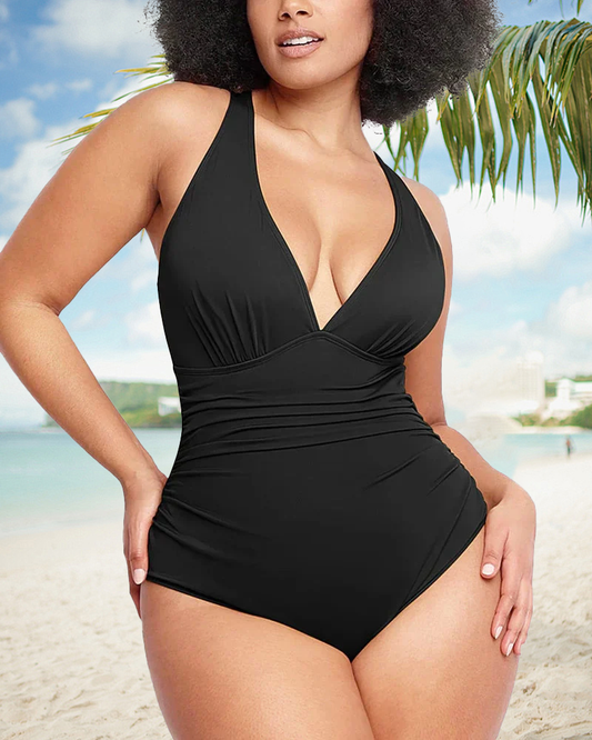 🏖️Last Day Special Price ￡12.99!!🔥Smart Sculpt Plunge Swimsuit Flatter Your Figure💕