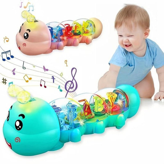 🎅Christmas Special Sale - 50% OFF💝Crawling Toy, Caterpillar Design Tummy Time Toy with Light & Music Musical Light Up