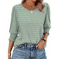 ☀️Summer Hot Sale 50% OFF🌼Blouses for Women Dressy Casual 3/4 Length Sleeve Womens Tops with Smocked Cuffs