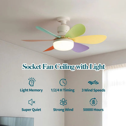 🔥Summer Hot Sale 49% OFF🔥Bright Cool Ceiling Socket Fan & Light with Remote