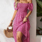 🌈2026 Summer Hot Sale 50% OFF!✨Square Neck Floral Midi Dress – Smocked Bodice, Flowy Tiered Skirt, Romantic 🌸1