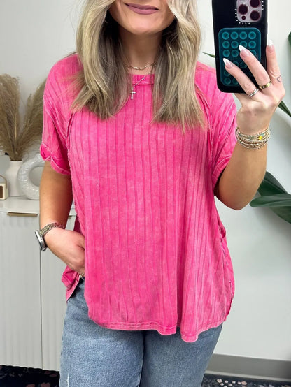🔥SUMMER HOT SALE 49% OFF🔥2024 OVERSIZED RIBBED STRIPED KNIT TOP
