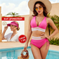 👙 Summer Hot Sale 60% OFF💥👙High Waisted Tummy Control Color Block Bikini Sets With Free Hat