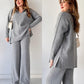 🔥New Year Sale 50% OFF💃💓V-Neck Casual Slit Knitted Two-Piece Set