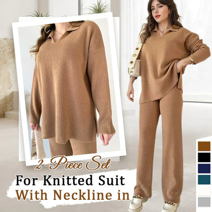 🔥New Year Sale 50% OFF💃💓V-Neck Casual Slit Knitted Two-Piece Set