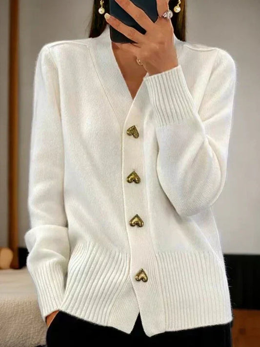 🍂Autumn New Arrivals🌸Women's Casual Autumn Plain Yarn Buttoned Cardigan