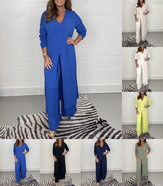 💃Spring Sale 50% OFF😍Two Piece Casual Long Top and Casual Trousers💝