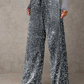 💖💃LAST DAY SALE 50% OFF✨Women's Sequin Sparkle Wide Leg Pants with Elastic Waistband✨