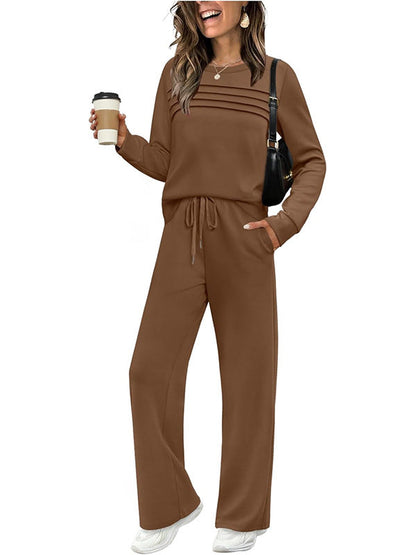 🥳2026 HOT SALE🥳💞50K+ SOLD!✨Women's Crew Neck Top & Drawstring Pants Set