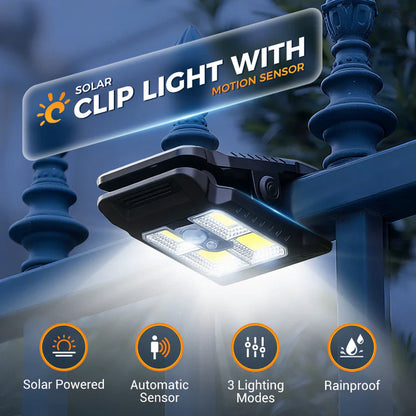 🔥LAST DAY -BUY 2 GET 1 FREE☀️Solar Clip Light With Motion Sensor🏡