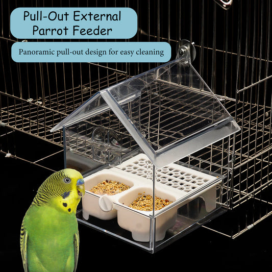 🔥Autumn Special Sale 50% OFF✴️🦜Pull-Out External Parrot Feeder