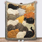 🎁LAST DAY SALE: £11.98!! 🐱💤 Cozy 9‑Panel Sleeping Cats Blanket – Ultra‑Soft Flannel, Reversible Design, Perfect for Sofa, Bed & Travel 🌙✨