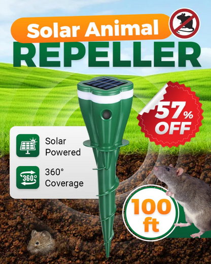 🥳2026 HOT SALE💞50K+ SOLD!🔥 Solar Powered Waterproof Screw Mole Repellent