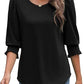 ☀️Summer Hot Sale 50% OFF🌼Blouses for Women Dressy Casual 3/4 Length Sleeve Womens Tops with Smocked Cuffs