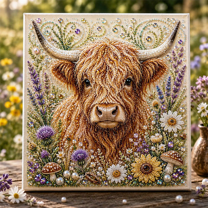 ⏳LAST DAY SALE ONLY ￡8.99!🔥Highland Cow Pearl Art Kit – Sparkling 3D DIY Decor Set