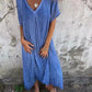 🔥Hot SALE 50% OFF🔥Women's Loose V-neck cotton linen dress
