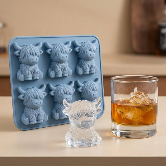🎁💥LAST DAY SPECIAL PRICE:￡6.99!!🐮 Mini Highland Cow Ice Cube Mold – Cute 3D Ice for Drinks, Parties & Gifts
