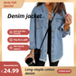 🍂Early Autumn Sale - 50% Off!💕✴️Oversized Fringe Denim Jean Jacket with Pocket