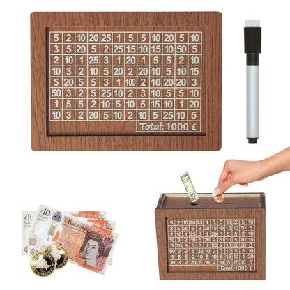 🎁2026 New Year 60% OFF🌟💷Retro Style Wooden Money Box with Counter Piggy Bank Handmade Saving Money Goal Piggy Bank