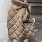 ✨Women’s Fashion Mid-length Parka 🧥 – Autumn And Winter Knit Sleeve Patchwork, Flattering Fit for Cold Days