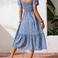 🌈2026 Summer Hot Sale 50% OFF!✨Square Neck Floral Midi Dress – Smocked Bodice, Flowy Tiered Skirt, Romantic 🌸1