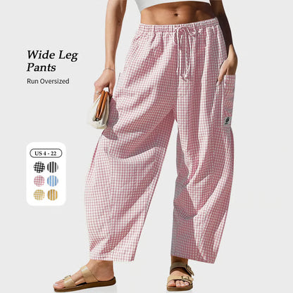 ⚡50K+ SOLD!⚡Women's Gingham Drawstring Wide-Leg Pants