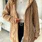 Women’s Fuzzy Sherpa Hooded Cardigan, Soft Plush Fleece Open Front Coat, Long Sleeve Mid-Length Relaxed Fit Jacket, Cozy Fall Winter Outerwear, Warm Teddy Jacket for Women❄️