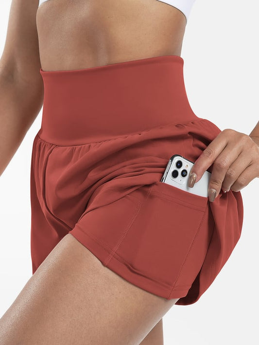 🩷2025 Hot Sale 49% OFF🌺High Waisted 2-in-1 Yoga Shorts & Side Pockets✨️