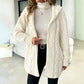 Women’s Fuzzy Sherpa Hooded Cardigan, Soft Plush Fleece Open Front Coat, Long Sleeve Mid-Length Relaxed Fit Jacket, Cozy Fall Winter Outerwear, Warm Teddy Jacket for Women❄️