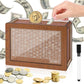 🎁2026 New Year 60% OFF🌟💷Retro Style Wooden Money Box with Counter Piggy Bank Handmade Saving Money Goal Piggy Bank