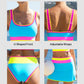 🏖️Vacation Sale 49% OFF💃Color Contrast Patchwork Nylon Sporty 3 Piece Bikini Sets