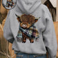 🎄🎅CHRISTMAS SALE 50% OFF!!🎁Cute Highland Cow Cozy Fleece-Lined Hooded Sweatshirt🌟🦬