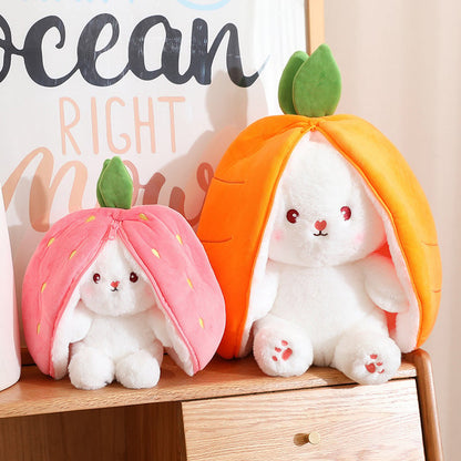 🍓Valentine's Day 50% off🍓Strawberry Bunny Transformed into Little Rabbit🎀 Fruit Doll Plush Toy🐰