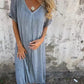 🔥Hot SALE 50% OFF🔥Women's Loose V-neck cotton linen dress