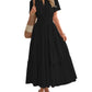 ⏰💜2026 Summer Hot Sale 50% OFF🎉Women's Lightweight Short Sleeve V Neck Elastic Waist Dress