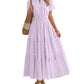 ⏰💜2026 Summer Hot Sale 50% OFF🎉Women's Lightweight Short Sleeve V Neck Elastic Waist Dress