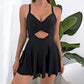 💥Last Day Special Sale 50% OFF🩱Women's Cutout One Piece Skirt Swimsuit