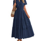 ⏰💜2026 Summer Hot Sale 50% OFF🎉Women's Lightweight Short Sleeve V Neck Elastic Waist Dress