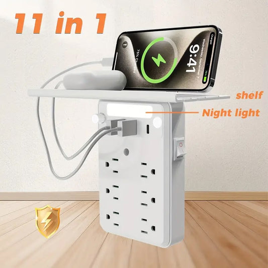🔥Last day sale 50% OFF🔥Wall Outlet Extender with Shelf Night