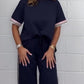 ✨Early Summer New-50%OFF✨Side Stripe Short Sleeve T-Shirt & Wide Leg Joggers Set
